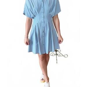 NEW SINCERELY OURS twyla mini dress in blue stripe